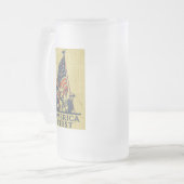 Amerikaanse First American Flag Patriots tekst Matglas Bierpul (Voorkant links)