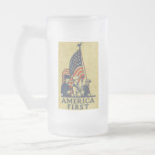 Amerikaanse First American Flag Patriots tekst Matglas Bierpul (Links)