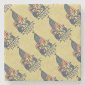 Amerikaanse First American Flag Patriots  tekst Stenen Onderzetter (Voorkant)