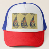 Amerikaanse First American Flag Patriots  tekst Trucker Pet (Voorkant)