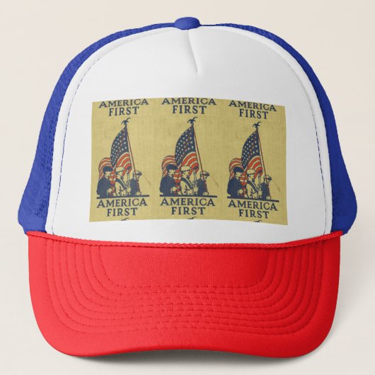 Amerikaanse First American Flag Patriots tekst Trucker Pet (Voorkant)