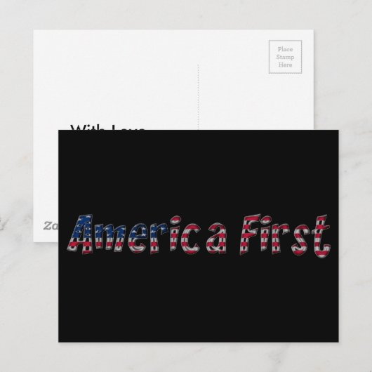 Amerikaanse First American Flag Typography Patriot Briefkaart (Voorkant / Achterkant)