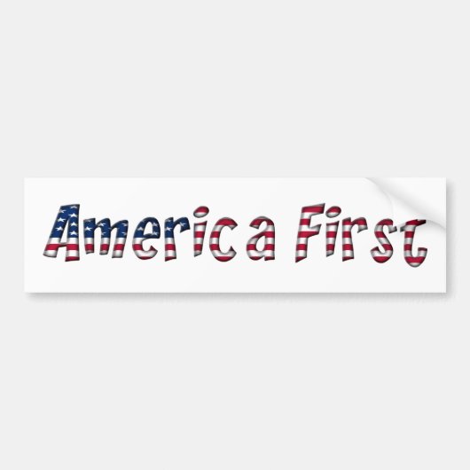 Amerikaanse First American Flag Typography Patriot Bumpersticker (Voorkant)