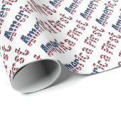 Amerikaanse First American Flag Typography Patriot Cadeaupapier (Rol Hoek)