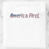 Amerikaanse First American Flag Typography Patriot Ovale Sticker (Tas)