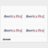 Amerikaanse First American Flag Typography Patriot Rechthoekige Sticker (Vel)
