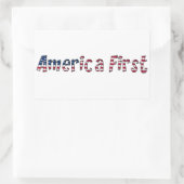 Amerikaanse First American Flag Typography Patriot Rechthoekige Sticker (Tas)