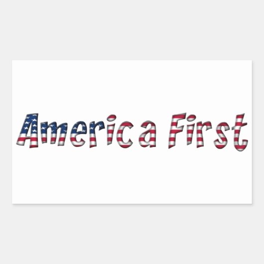 Amerikaanse First American Flag Typography Patriot Rechthoekige Sticker (Voorkant)