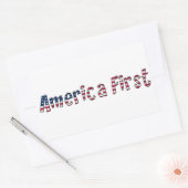 Amerikaanse First American Flag Typography Patriot Rechthoekige Sticker (Envelop)
