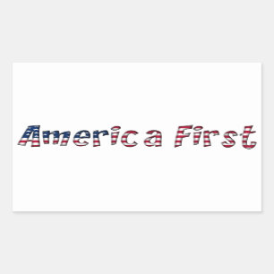 Amerikaanse First American Flag Typography Patriot Rechthoekige Sticker