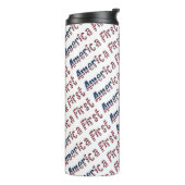 Amerikaanse First American Flag Typography Patriot Thermosbeker (Gedraaid links)