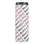 Amerikaanse First American Flag Typography Patriot Thermosbeker (Achterkant)