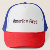 Amerikaanse First American Flag Typography Patriot Trucker Pet (Voorkant)