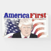 Amerikaanse First Trump sterren and stripes Banner (Horizontaal)