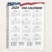 Amerikaanse Flag Agenda Planner 2024 (Voorkant)
