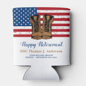 Amerikaanse Flag Boots Retirement Party Blikjeskoeler (Achterkant)