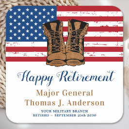 Amerikaanse Flag Boots Retirement Party Kartonnen Onderzetters