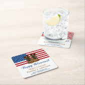 Amerikaanse Flag Boots Retirement Party Kartonnen Onderzetters (Insitu)