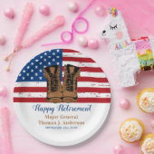 Amerikaanse Flag Boots Retirement Party Papieren Bordje (Feest)