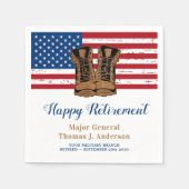 Amerikaanse Flag Boots Retirement Party Servet (Voorkant)