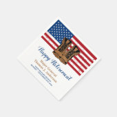 Amerikaanse Flag Boots Retirement Party Servet (Hoek)