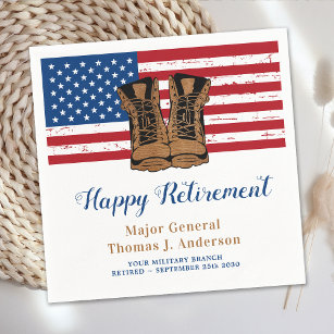 Amerikaanse Flag Boots Retirement Party Servet