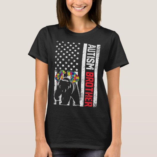 Amerikaanse Flag Brother Beer Autism Awareness Sup T-shirt (Voorkant)
