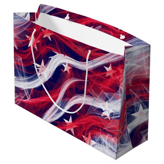 Amerikaanse Flag Custom Cadeau-tas Large Cadeautasje (Achterkant Gekanteld)