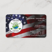 Amerikaanse Flag Custom Corporate Logo Patriottic Visitekaartje (Voorkant)