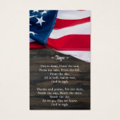 Amerikaanse Flag Custom Foto Militaire Kaart gebed (Achterkant)