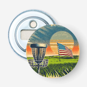  Amerikaanse Flag Disc Golf  Sun Button Flesopener
