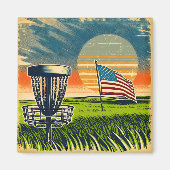  Amerikaanse Flag Disc Golf  Sun Magneet (Voorkant)