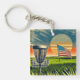  Amerikaanse Flag Disc Golf  Sun Sleutelhanger