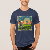  Amerikaanse Flag Disc Golf  Sun Tri-Blend Shirt (Voorkant)