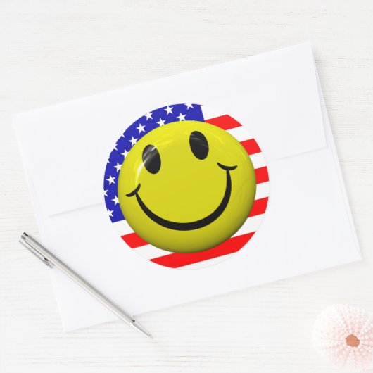 Amerikaanse Flag Face Stickers (Envelop)