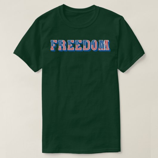 Amerikaanse Flag Freedom Tekst T-shirt (Design voorkant)