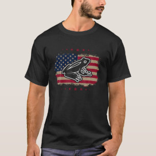 Amerikaanse Flag Frog Retro T-Shirt