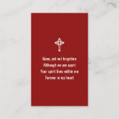 Amerikaanse Flag Funeral Memorial Prayer Photo Car Visitekaartje (Achterkant)