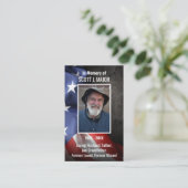 Amerikaanse Flag Funeral Memorial Prayer Photo Car Visitekaartje (Staand voorkant)