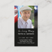 Amerikaanse Flag Funeral Memorial Prayer Photo Car Visitekaartje (Voorkant)