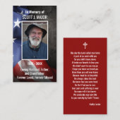 Amerikaanse Flag Funeral Memorial Prayer Photo Car Visitekaartje (Voorkant / Achterkant)