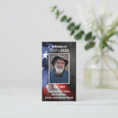 Amerikaanse Flag Funeral Memorial Prayer Photo Car Visitekaartje (Staand voorkant)