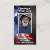 Amerikaanse Flag Funeral Memorial Prayer Photo Car Visitekaartje (Voorkant)