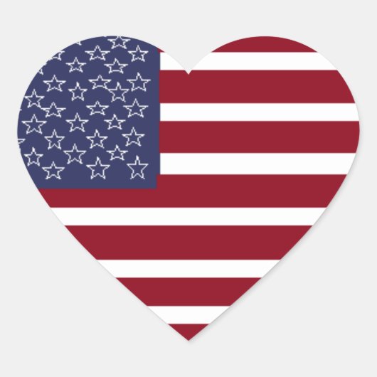 AMERIKAANSE FLAG HEART STICKER (Voorkant)