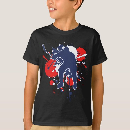 Amerikaanse Flag Hockey Player - American Ice Hock T-shirt (Voorkant)
