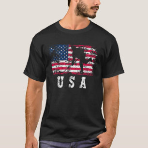 Amerikaanse Flag Ice Hockey Player T-shirt