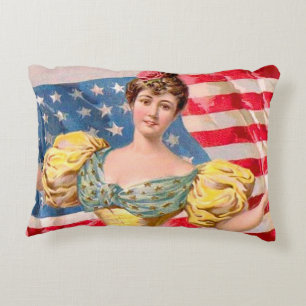 Amerikaanse Flag Lady Liberty Independence Accent Kussen