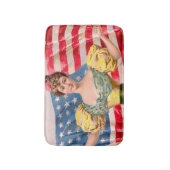 Amerikaanse Flag Lady Liberty Independence Badmat (Voorkant Verticaal)