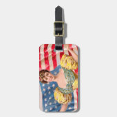 Amerikaanse Flag Lady Liberty Independence Bagagelabel (Voorkant verticaal)