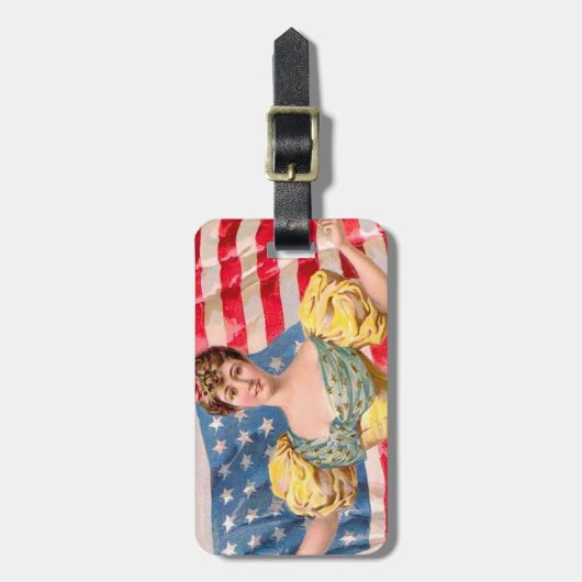 Amerikaanse Flag Lady Liberty Independence Bagagelabel (Voorkant verticaal)